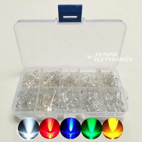 Box of 300 pcs 3-5 mm LED lights in various colors