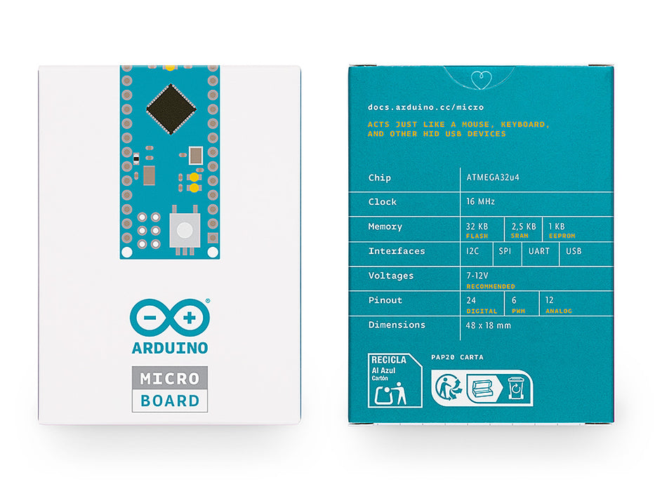 Arduino Micro with Headers | Compact USB Dev Board — Arduino Official Store