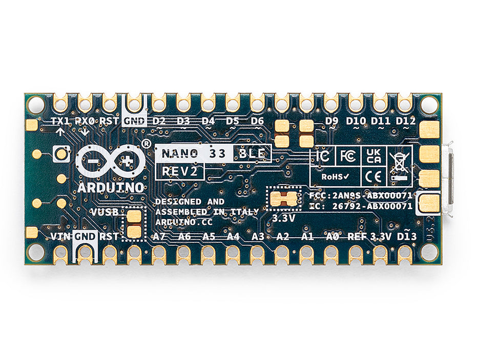 Arduino Nano 33 BLE Rev2 – Compact Board with Bluetooth Low Energy ...