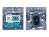Front and back view of the official Arduino Modulino Hub retail packaging, showing the sealed silver anti-static ESD bag with its product label on the left, and the black PCB board and cable visible through the semi-transparent backing on the right.