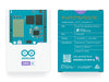 Arduino UNO Q retail box showing key specs: MPU/MCU, 2GB RAM, Wi-Fi 5, and interfaces for AI development.