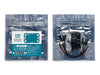 Front and back view of the official Arduino Modulino Extender retail packaging, showing the sealed silver anti-static ESD bag with its product label on the left, and the compact PCB visible through the semi-transparent backing on the right.