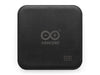 Direct top-down view of the black, square Arduino 65W power adapter with rounded corners, showing the central logo.
