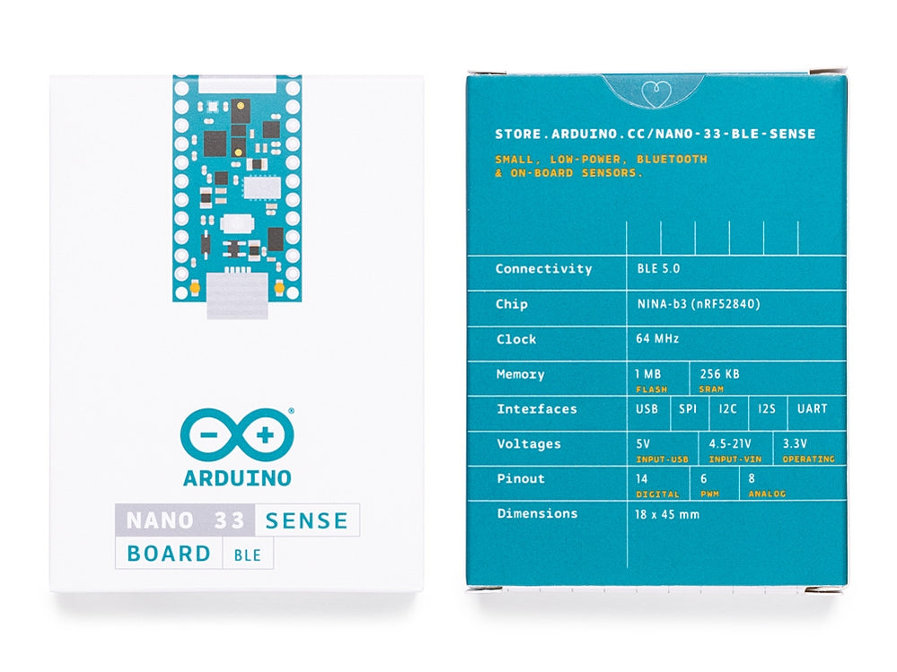 Arduino Nano 33 Ble Sense — Arduino Official Store 4770