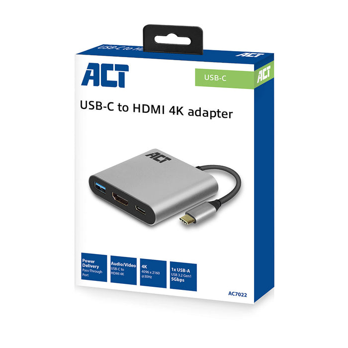 USB-C to HDMI multiport adapter 4K, USB hub, PD pass through — Arduino  Official Store